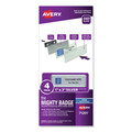  | Avery 71201 The Mighty Badge 3 in. x 1 in. Horizontal Inkjet Name Badge Holder Kit - Silver (4/Pack) image number 0