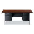 Office Desks & Workstations | Alera ALESD7236BM Double Pedestal 72 in. x 36 in. x 29.5 in. Steel Desk - Mocha/Black image number 0