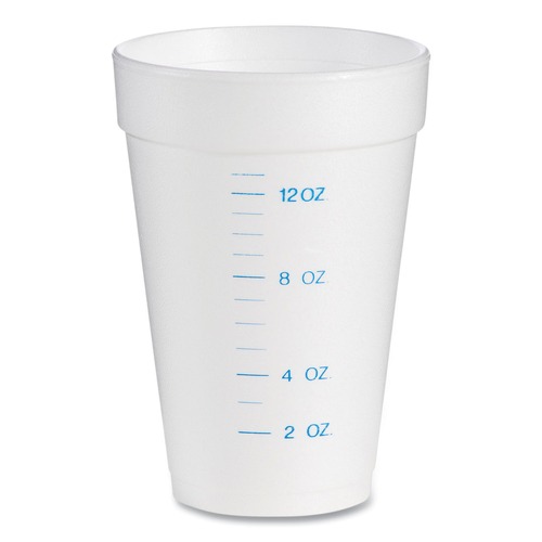 Cups and Lids | Dart 16J16GRA J Cup Graduated Printed 16 oz. Insulated Foam Cups - White (1000/Carton) image number 0