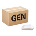 Food Service | GEN 2DWH 8.56 in. x 6.1 in. x 1.2 in. No. 2D Foam Meat Trays - White (500/Carton) image number 0
