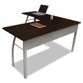 Cleaning & Janitorial Supplies | Linea Italia LITTR737MOC Trento Line 59.13 in. x 59.13 in. x 29.5 in. L-Shaped Desk - Mocha/Gray image number 1