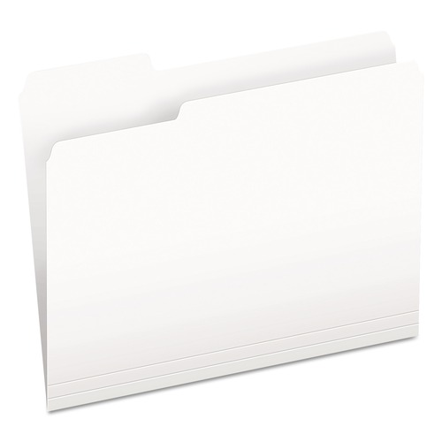  | Pendaflex 152 1/3 WHI 1/3-Cut Tabs Assorted Letter Size Colored File Folders - White (100/Box) image number 0