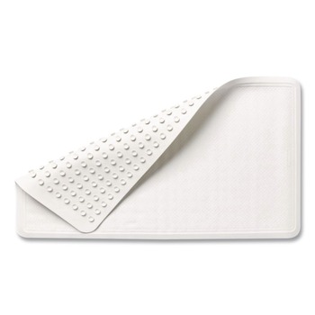 Rubbermaid Commercial 1982726 Safti Grip Latex-Free 16 in. x 28 in. Vinyl Bath Mat - White