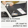 Office Jansan | Artistic 41100 24 in. x 19 in. Desk Pad with Transparent Lift-Top Overlay and Antimicrobial Protection - Black Pad, Transparent Frost Overlay image number 3