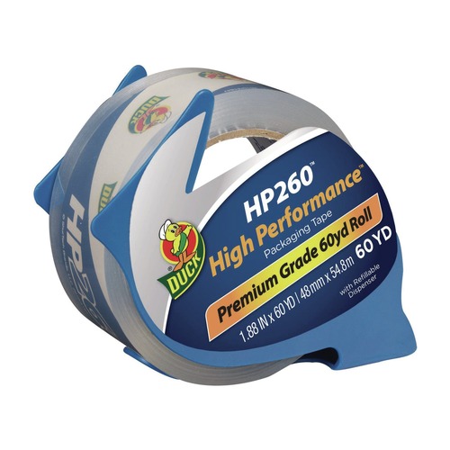 Packing Tapes | Duck 393186 1.88 in. x 60 yds 3 in. Core HP260 Packaging Tape with Dispenser - Clear image number 0