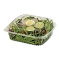 Food Service | World Centric KL-CS-8N 8.3 in. x 8.6 in. x 3.1 in. 46 oz. PLA Plastic Hinged Clamshells - Clear (300/Carton) image number 1