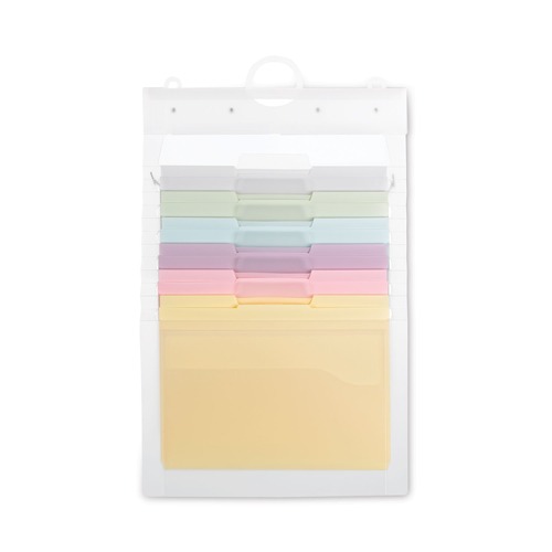 Office Furniture & Lighting | Smead 92064 14.25 in. x 24.25 in. Letter Size Cascading Wall Organizer - Blue/Clear/Gray/Green/Orange/Pink/Purple image number 0
