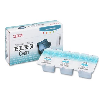 Xerox 108R00669 1033 Page Yield Solid Ink Sticks for Phaser 8500/8550 - Cyan (3/Box)