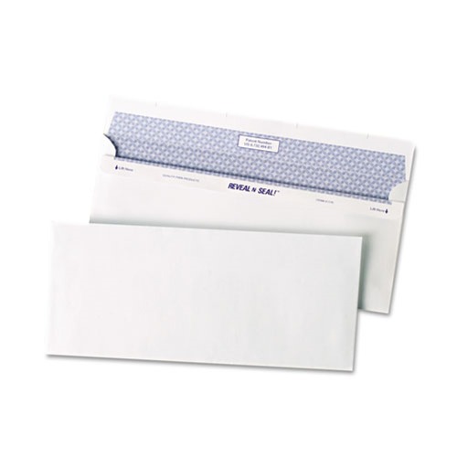 Office Jansan | Quality Park QUA67218 #10 Commercial Flap Self-Adhesive Closure 4.13 in. x 9.5 in. Reveal-N-Seal Envelope - White (500/Box) image number 0