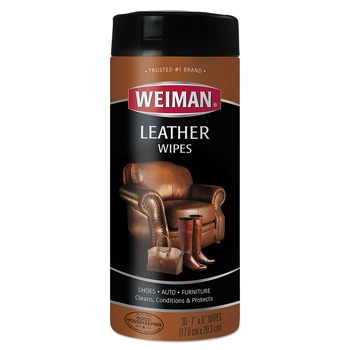 WEIMAN 7 in. x 8 in. 1-Ply Leather Wipes - White