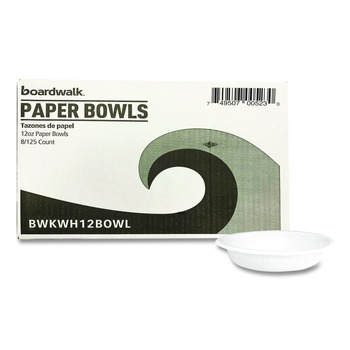 Boardwalk 12 oz Paper Dinnerware Bowl - White (1000/Carton)