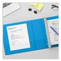 Office Jansan | Universal UNV20723 11 in. x 8.5 in. 1.5 in. Capacity 3 Rings Slant D-Ring View Binder - Light Blue image number 10