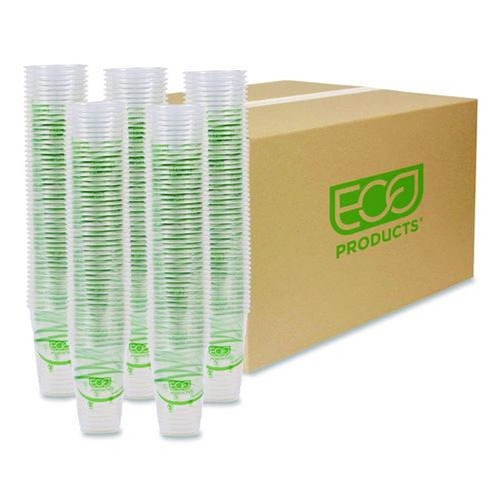 Food Trays, Containers, and Lids | Eco-Products EP-CC10-GS 10 oz GreenStripe PLA Plastic Cold Cups - Clear (1000/Carton) image number 0