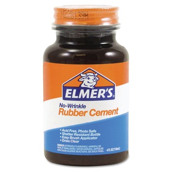 Elmer's 4 oz. Rubber Cement with Brush Applicator - Dries Clear