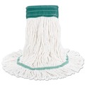Cleaning & Janitorial Supplies | Boardwalk BWK502WHCT Super Loop Wet Mop Head with Cotton/Synthetic Fiber and 5 in. Headband - Medium, White (12/Carton) image number 1