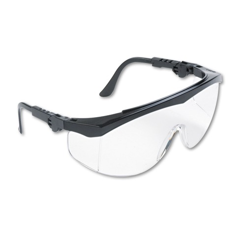 Safety Glasses | MCR Safety TK110 Tomahawk Black Nylon Frame Wraparound Safety Glasses - Clear Lens (12/Box) image number 0