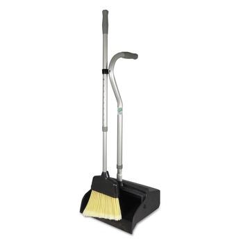 Unger 12 in. W x 45 in. H Metal Telescopic Ergo Dust Pan with Broom - Gray/Silver
