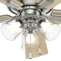 Ceiling Fans | Hunter 54206 52 in. Crestfield Brushed Nickel Ceiling Fan with Light image number 9
