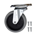 Jobsite Accessories | Rubbermaid Commercial FG1011L20000 4 in. Wheel Swivel Mount Plate Non-Marking Plate Casters - Black/Gray/Silver image number 3