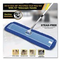 Mops | Gritt Commercial GRI17448T4PK 48 in. x 5 in. Microfiber Head 40 in. to 72 in. Silver Aluminum Handle Dust Mop with Telescopic Handle - Blue (4/Kit) image number 4