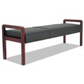  | Alera ALERL2419M Reception Lounge WL Series 65.75 in. x 22.25 in. x 22.88 in. 3-Seat Bench - Black Seat, Mahogany Base image number 4