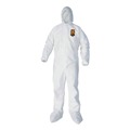 Bib Overalls | Ansell KCC 44336 A40 Elastic-Cuff Ankle Hood and Boot Coveralls - 3X-Large White (25/Carton) image number 0