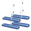 Mops | Gritt Commercial GRI17460T4PK 60 in. x 5 in. Microfiber Head 40 in. to 72 in. Silver Aluminum Handle Dust Mop with Telescopic Handle - Blue (4/Kit) image number 0