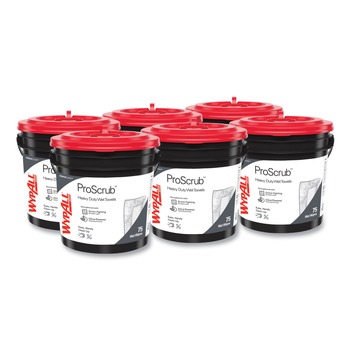 PRODUCTS | WypAll 91371CT 9-1/2 in. x 12 in. Citrus Scent Power Clean ProScrub Pre-Saturated Wipes - Green, (75/Bucket, 6 Buckets/Carton)