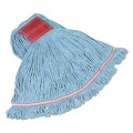 Labor Day Sale! Save $30 off $199! | Rubbermaid Commercial FGC15306BL00 Swinger Loop Cotton/Synthetic Wet Mop Heads - Large Blue (6/Carton) image number 0