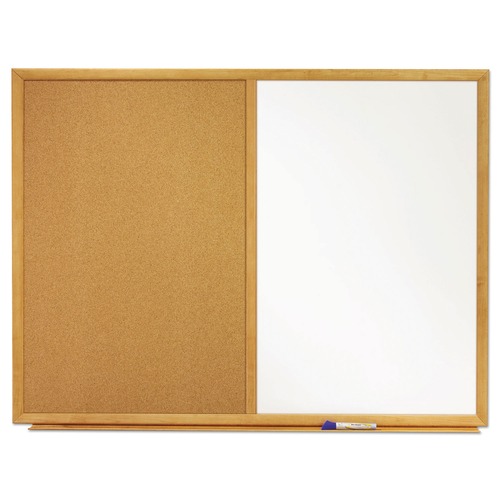 Office Jansan | Quartet S553 Bulletin/dry-Erase Board, Melamine/cork, 36 X 24, White/brown, Oak Finish Frame image number 0