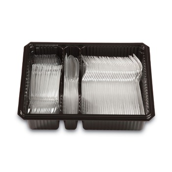 Dixie CH0369DX7 Tray with Plastic Forks/Knives/Spoons Combo Pack - Clear (180/Pack)