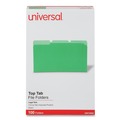 Office Jansan | Universal UNV10522 1/3 Cut Tab Legal Size Deluxe Colored Top Tab File Folders - Green/Light Green (100/Box) image number 0
