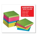 Universal UNV35612 100 Sheet 3 in. x 3 in. Self-Stick Note Pads - Assorted Neon Colors (12/Pack) image number 4