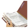 Office Jansan | Smead 26860 6 SafeSHIELD Fasteners 2 in. Expansion 2 Dividers Letter Size End Tab Pressboard Classification Folders - Red (10/Box) image number 3