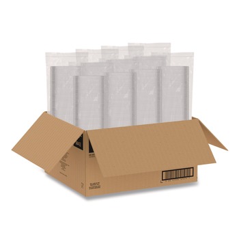 Dart 8.5 in. x 8.5 in. x 1.96 in. 16 oz. Plastic Bowls - Square Clear (504/Carton)