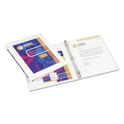  | Avery 68052 Heavy Duty 11 in. x 8.5 in. 3 Ring 0.5 in. Capacity Framed View Binders with Slant Rings - White image number 0