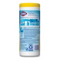 Disinfectants | Clorox 01594 7 in. x 8 in. 1-Ply Disinfecting Wipes - Crisp Lemon, White (35/Canister, 12 Canisters/Carton) image number 3