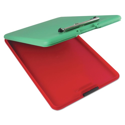 Office Jansan | Saunders 00580 0.5 in. Clip Capacity Holds 8.5 in. x 11 in. Sheets SlimMate Show2Know Safety Organizer - Red/Green image number 0