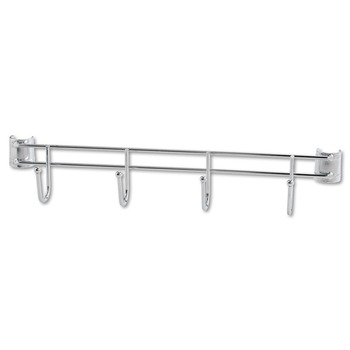 Alera 18 in. Deep 4-Hook Bars for Wire Shelving - Silver (2-Piece/Pack)