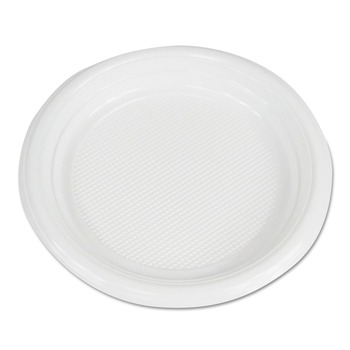 Boardwalk BWKPLTHIPS6WH Hi-Impact 6 in. Plastic Dinner Plates - White (1000/Carton)
