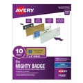 Office Jansan | Avery 71203 The Mighty Badge 3 in. x 1 in. Horizontal Inkjet Name Badge Holder Kit - Gold (10/Pack) image number 0