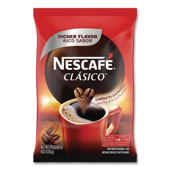 Nescafe 12524962 8 oz Pouch Clasico Dark Roast Instant Coffee
