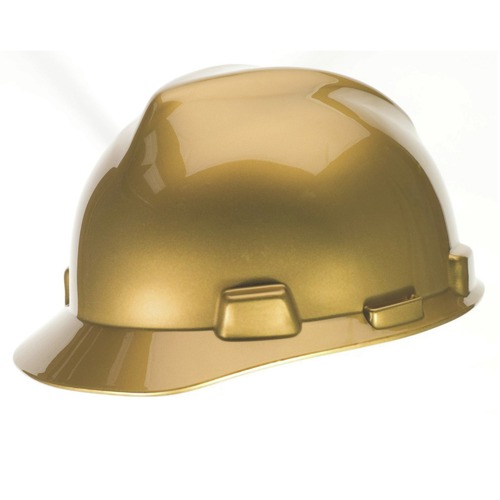 Hard Hats | MSA 10101854 Specialty V-Gard Protective Cap with Fas-Trac Suspension - Metallic Gold image number 0