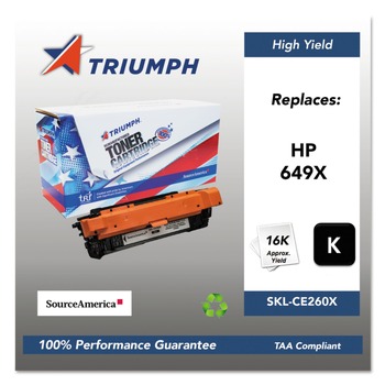 Triumph 751000NSH1114 Remanufactured CE260X (649X) 17,000 Page-Yield High-Yield Toner - Black