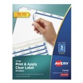 Office Jansan | Avery 11445 Index Maker 11 in. x 8.5 in. 3-Tab Print and Apply Clear Label Dividers - White (25/Box) image number 0