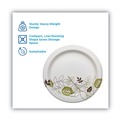 Bowls and Plates | Dixie SXP6WS 5.88 in. dia. Pathways Soak Proof Shield Heavyweight Paper Plates - White/Brown/Gold (125-Piece/Pack) image number 1