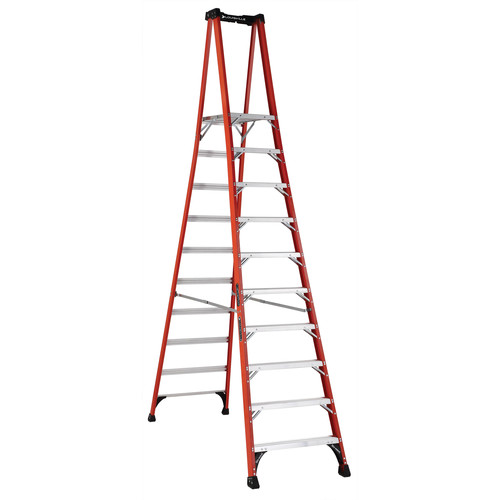 Step Ladders | Louisville FXP1810HD 10 ft. Type IAA Duty Rating 375 lbs. Load Capacity Fiberglass Platform Step Ladder image number 0