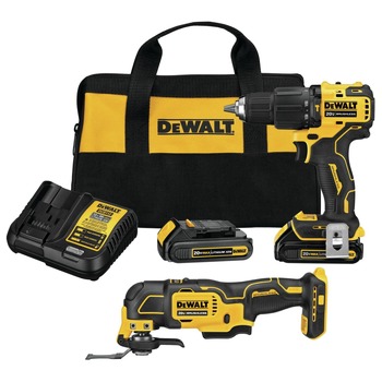 COMBO KITS | Factory Reconditioned Dewalt DCK224C2R ATOMIC 20V MAX Brushless Lithium-Ion 1/2 in. Cordless Hammer Drill Driver and Oscillating Multi-Tool Combo Kit with 2 Batteries (1.5 Ah)