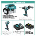 Combo Kits | Makita XT288T-XCV11Z 18V LXT Brushless Lithium-Ion 1/2 in. Cordless Hammer Drill Driver and 4-Speed Impact Driver Combo Kit with Dust Extractor/ Vacuum Bundle image number 1