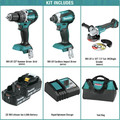 Combo Kits | Makita XT269M+XAG04Z 18V LXT Brushless Lithium-Ion 2-Tool Cordless Combo Kit (4 Ah) with LXT Angle Grinder image number 1